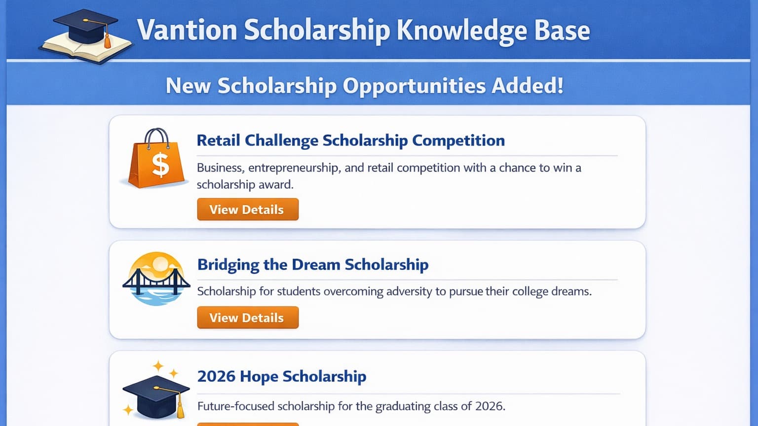 Three Newly Added Scholarship Opportunities for High School Seniors in Spring 2026